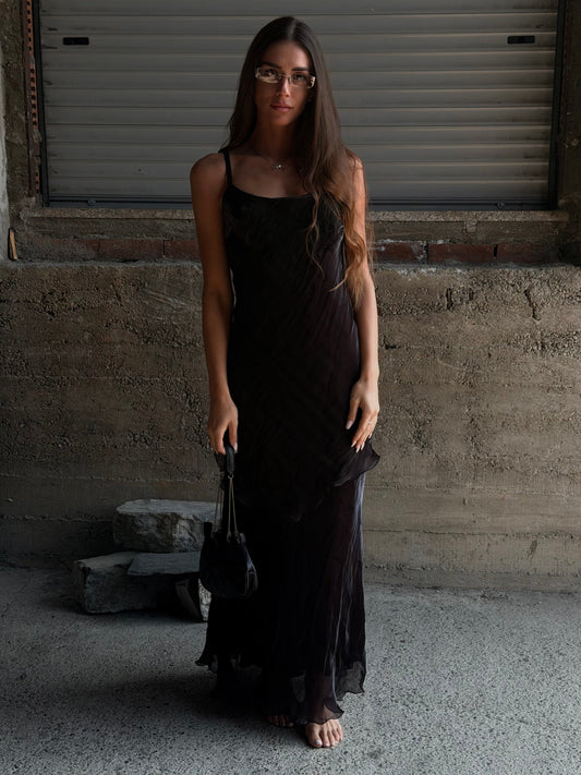 NYLON & SILK BLEND SLIP DRESS