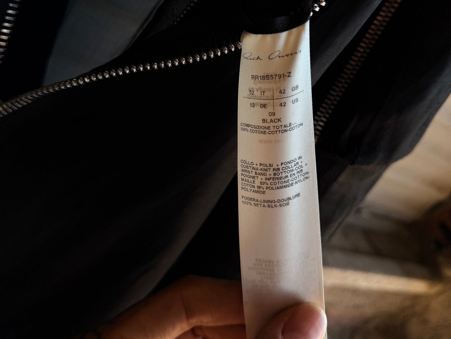 RICK OWENS TRANSPARENT BOMBER