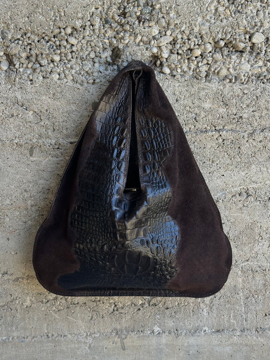 BROWN REAL LEATHER MINI BAG