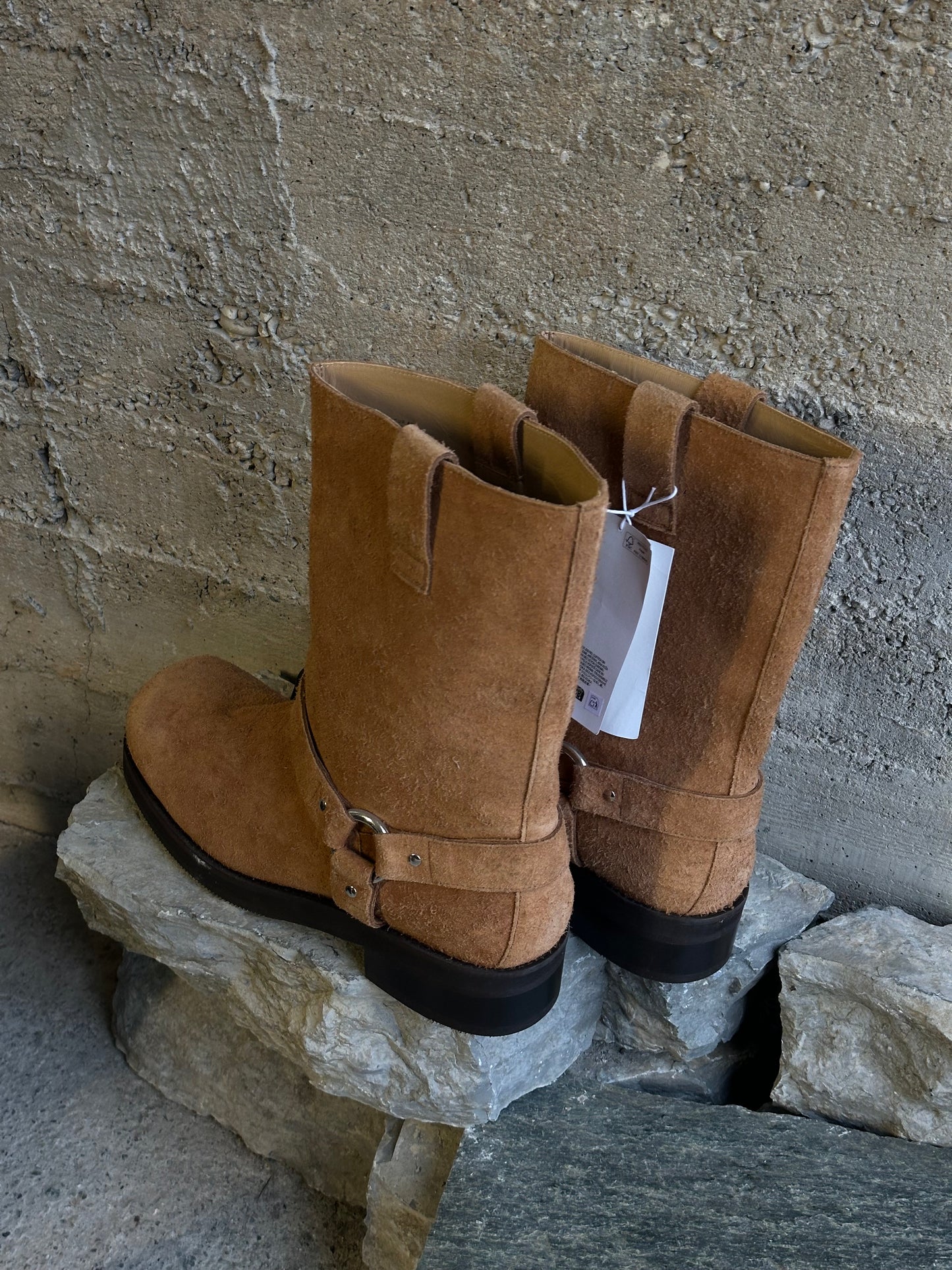 SUEDE HARNESS BOOTS