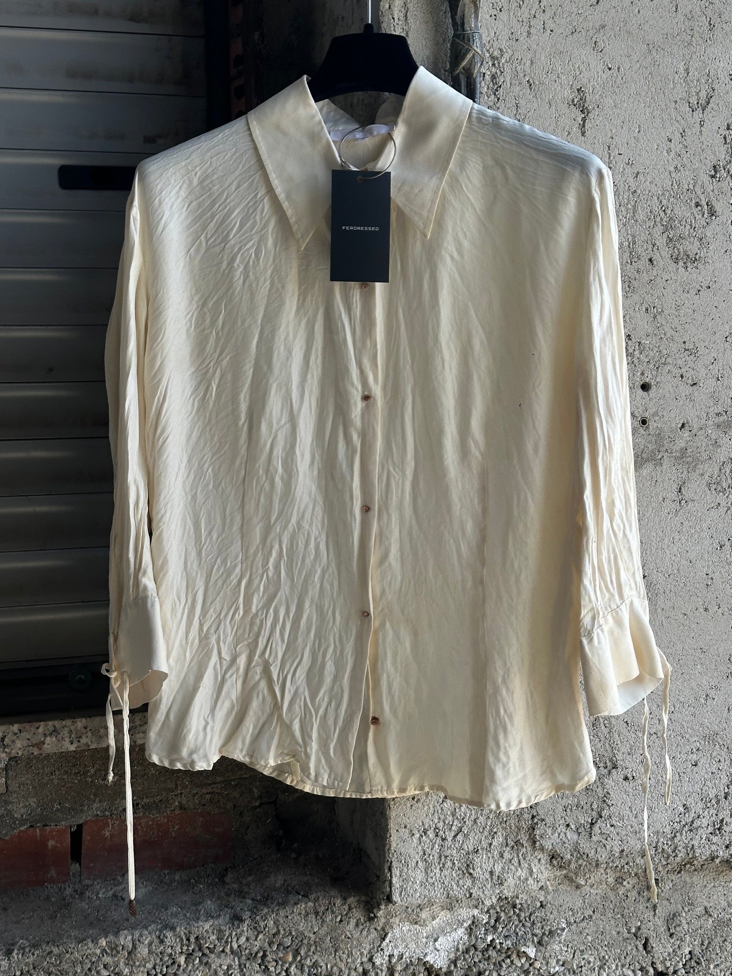 ROBERTO CAVALLI PLISSÈ CREAM SHIRT