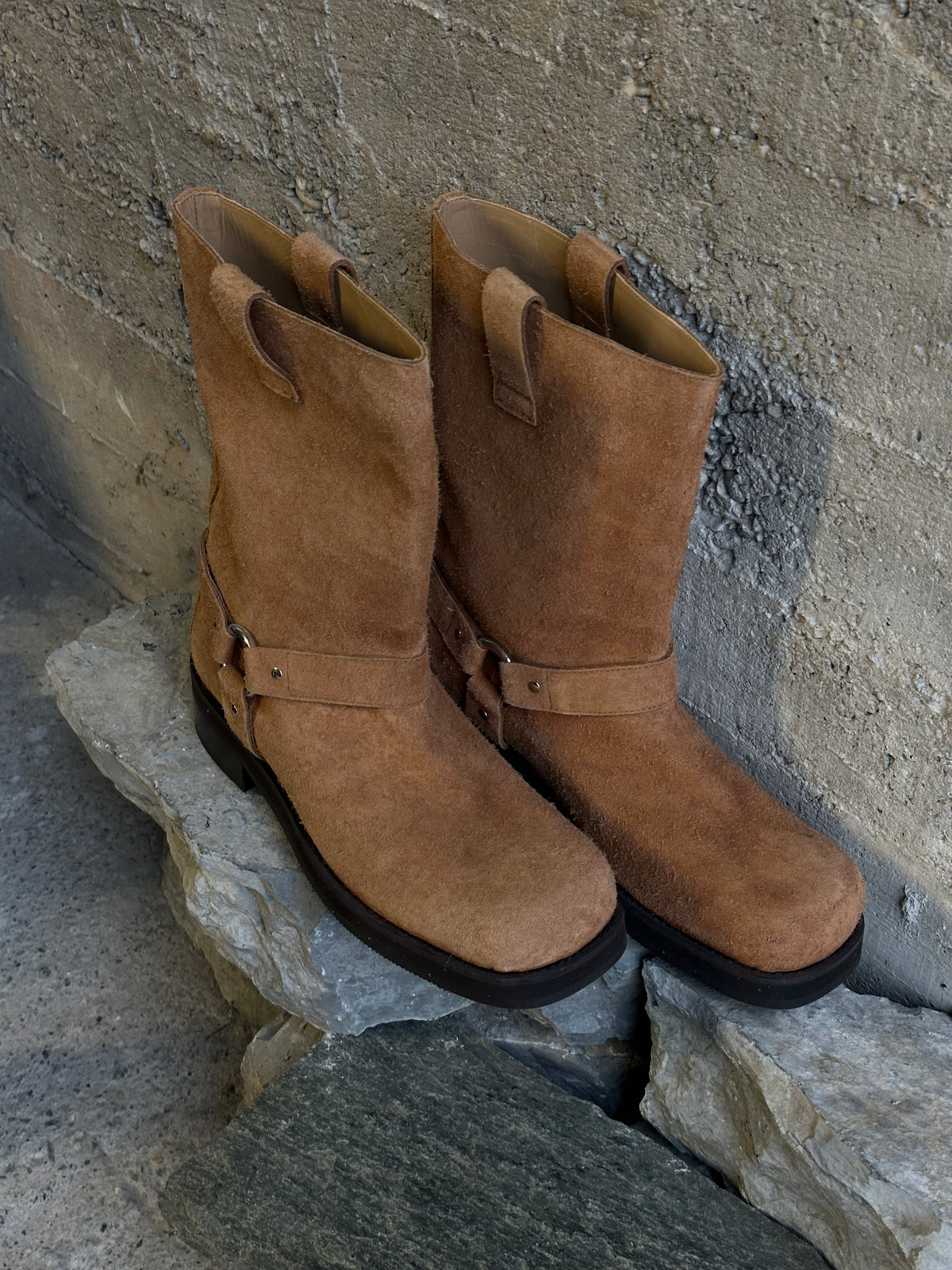 SUEDE HARNESS BOOTS