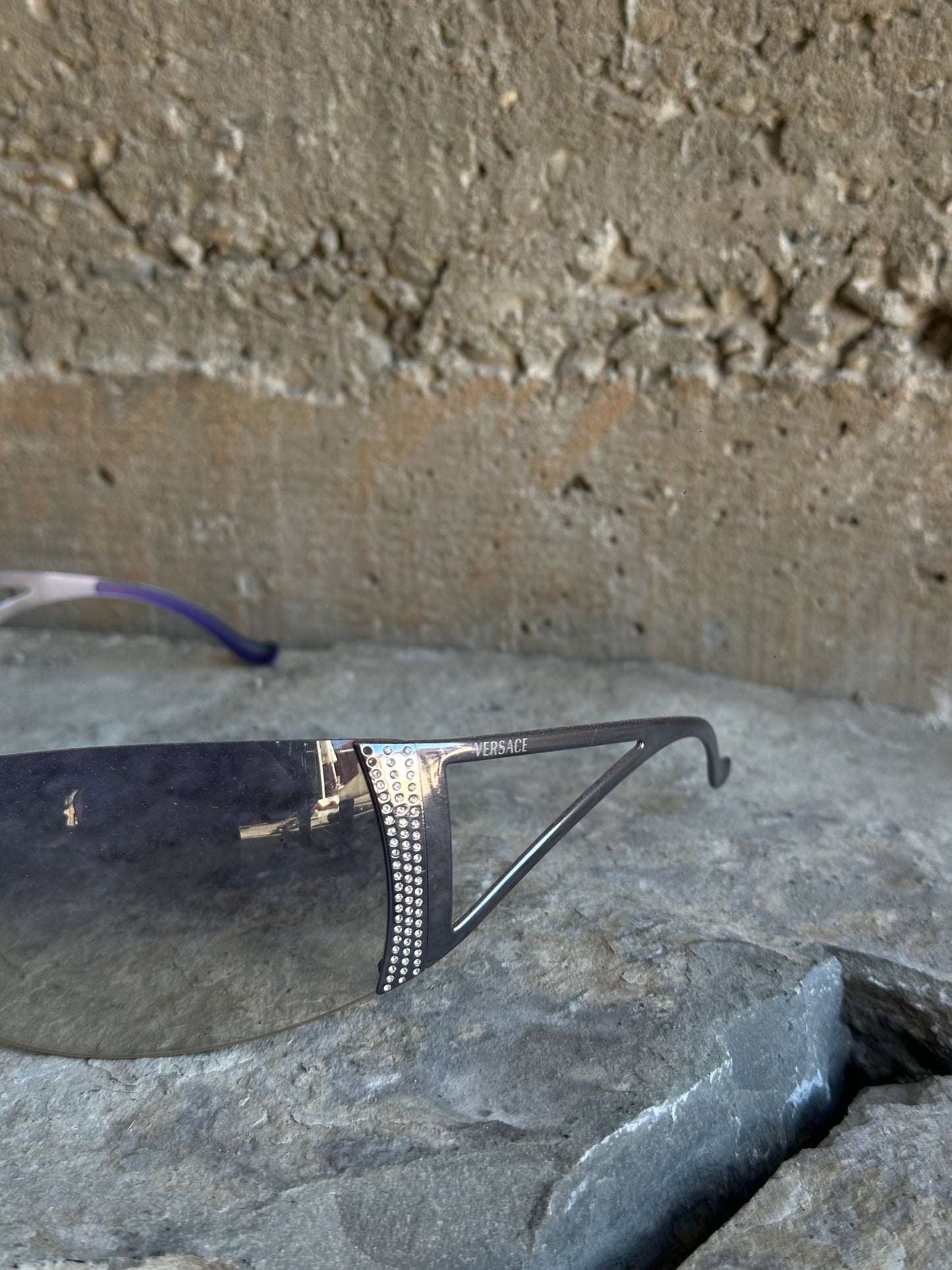 VERSACE RHINESTONE BLUE FADE SUNGLASSES