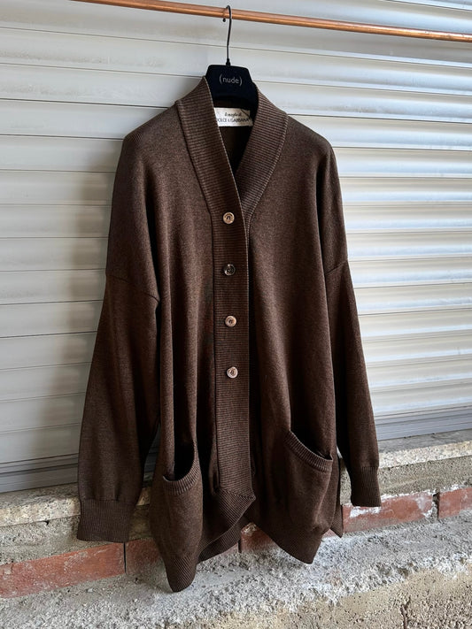 DOLCE & GABBANA WOOL BROWN CARDIGAN