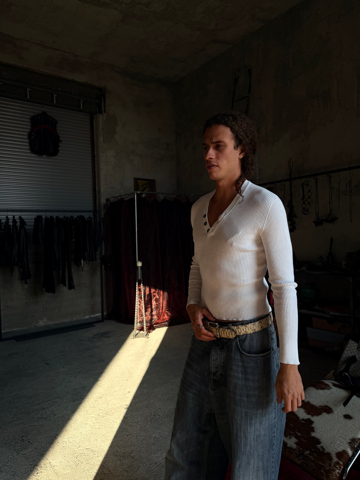 DOLCE & GABBANA BUTTON V-NECK SWEATER