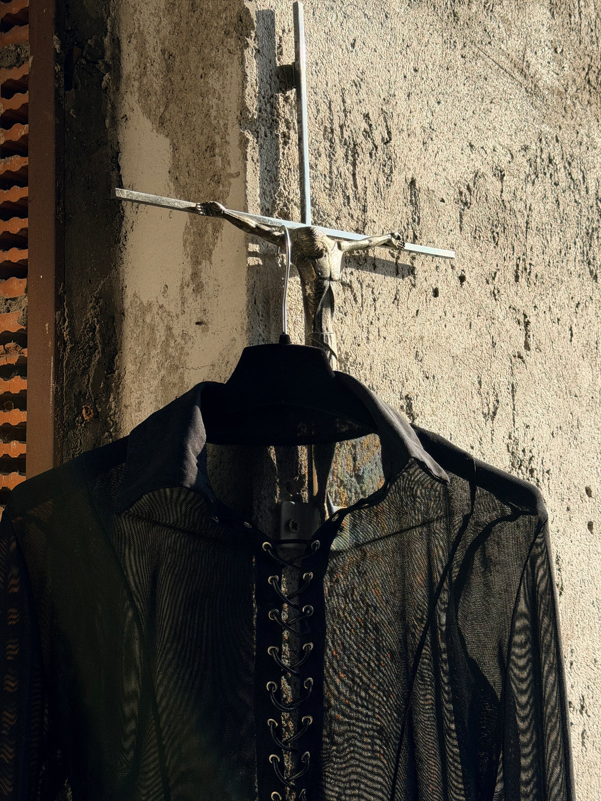 LACED UP CORSET TRANSPARENT SHIRT