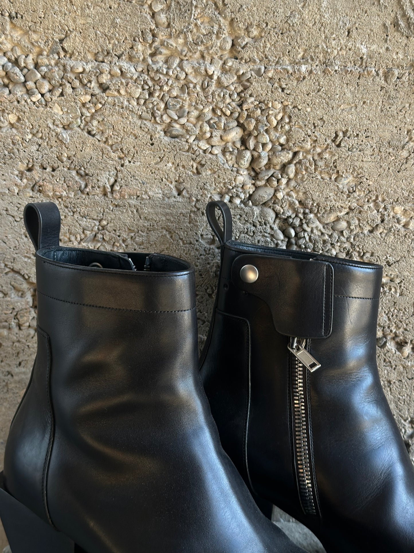 RICK OWENS KISS LEATHER BOOTS