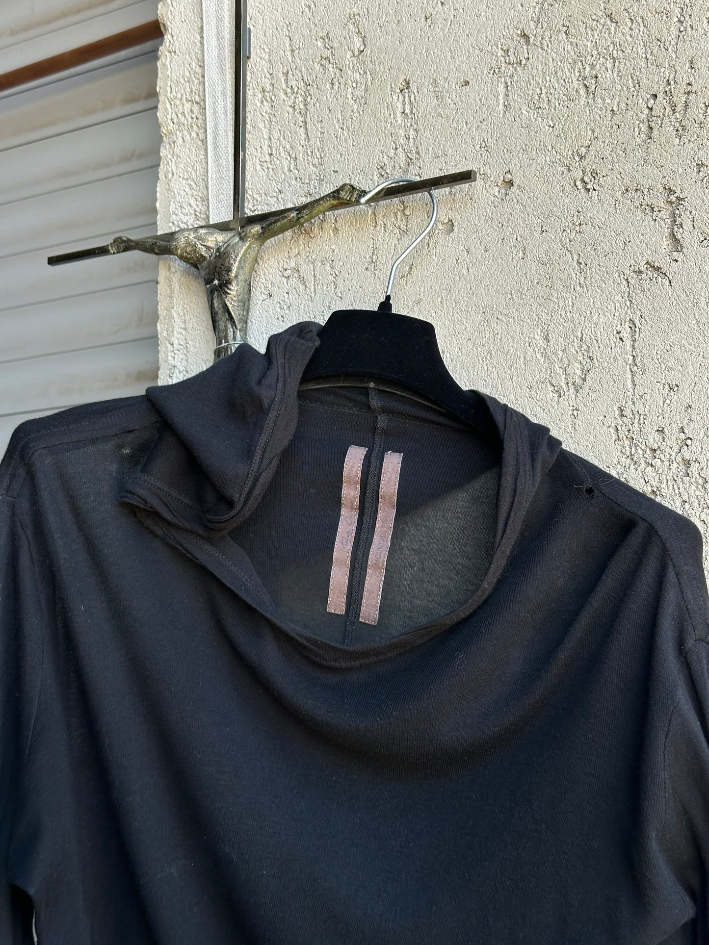 RICK OWENS TRANSPARENT HOODED LONGSLEEVE