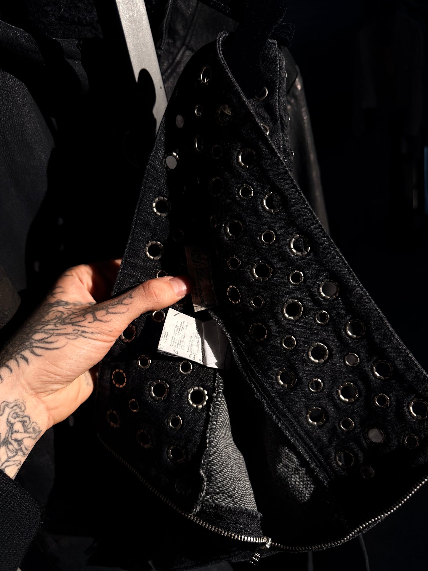 BLUMARINE EYELETS FLARED DENIM