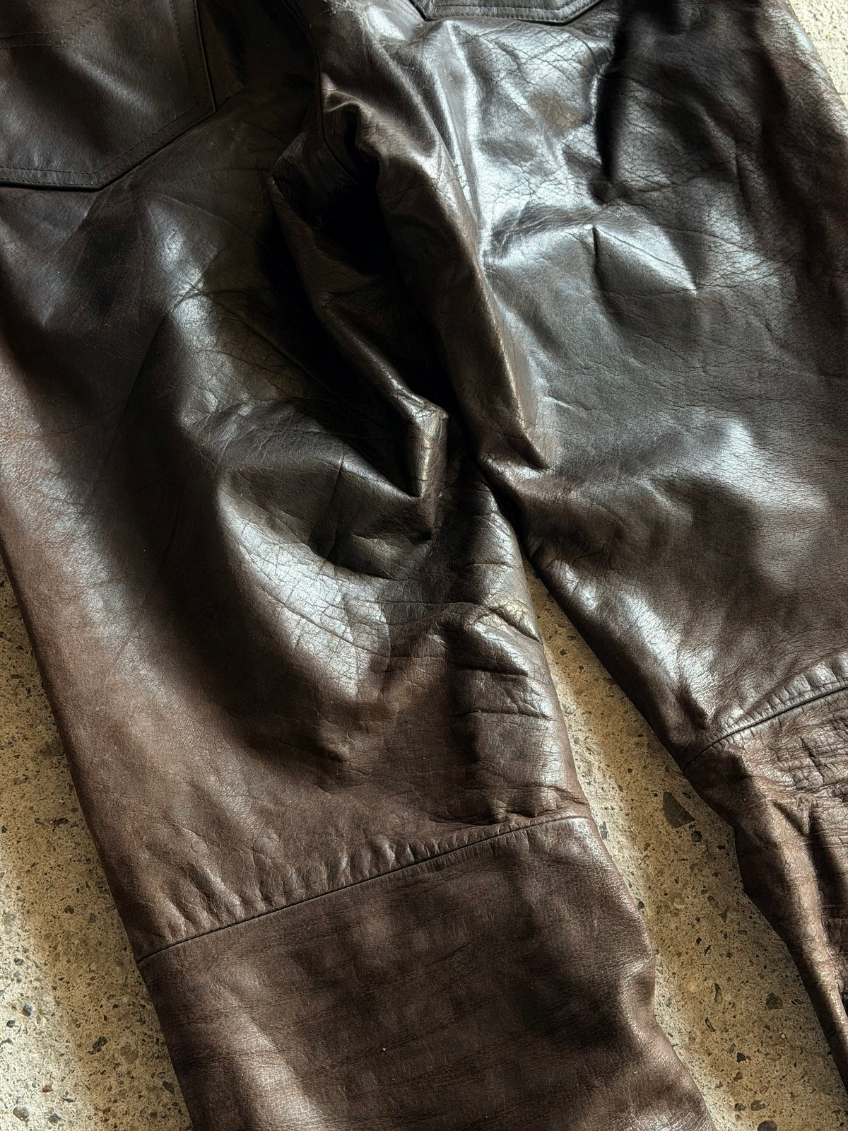 BROWN BUTTER LEATHER PANTS