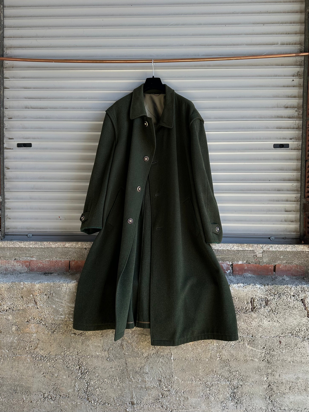 WOOL OLIVE GREEN COAT