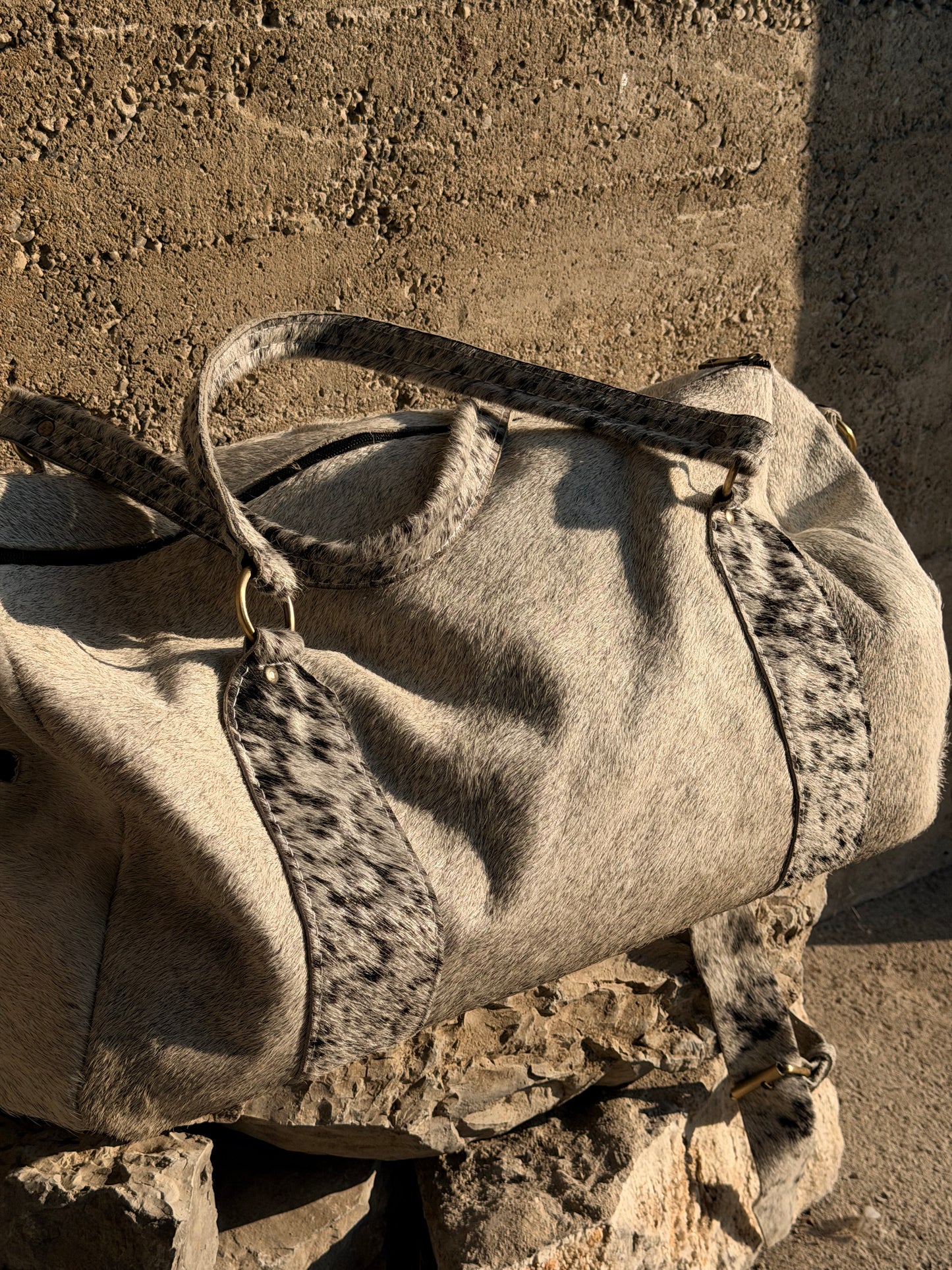 COWHIDE TRAVEL BAG