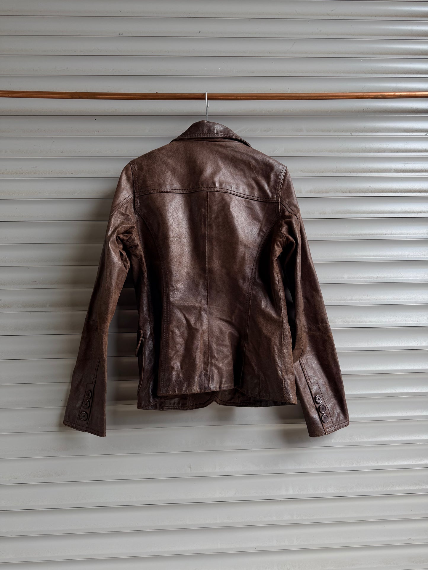 BROWN LEATHER BLAZER