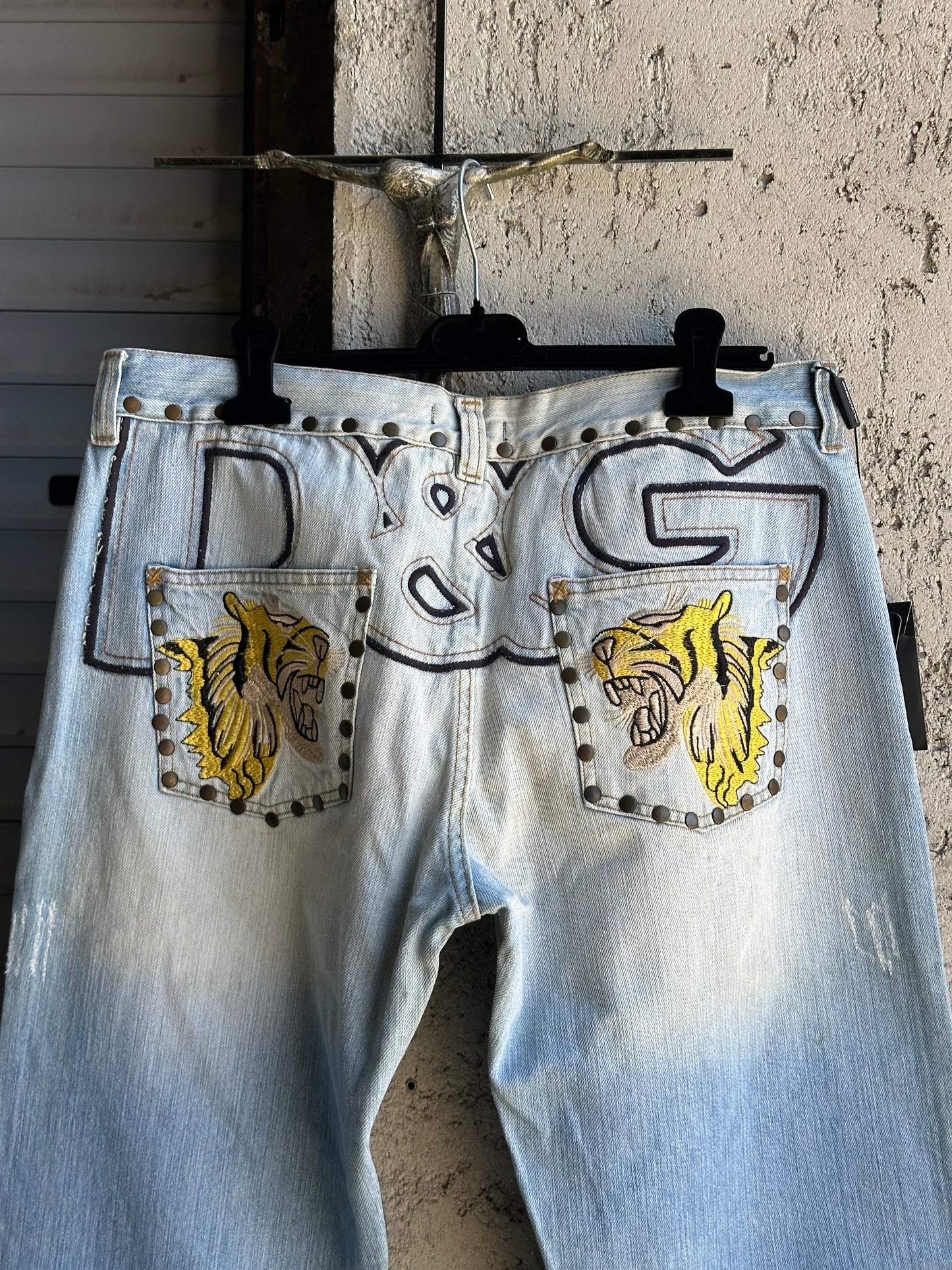DOLCE & GABBANA TIGER STUDDED JEANS