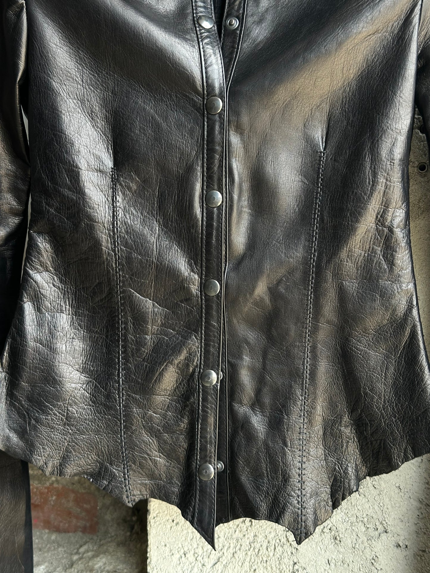 ALEKSANDER CECCO OBLIVION LAMBSKIN LEATHER SHIRT