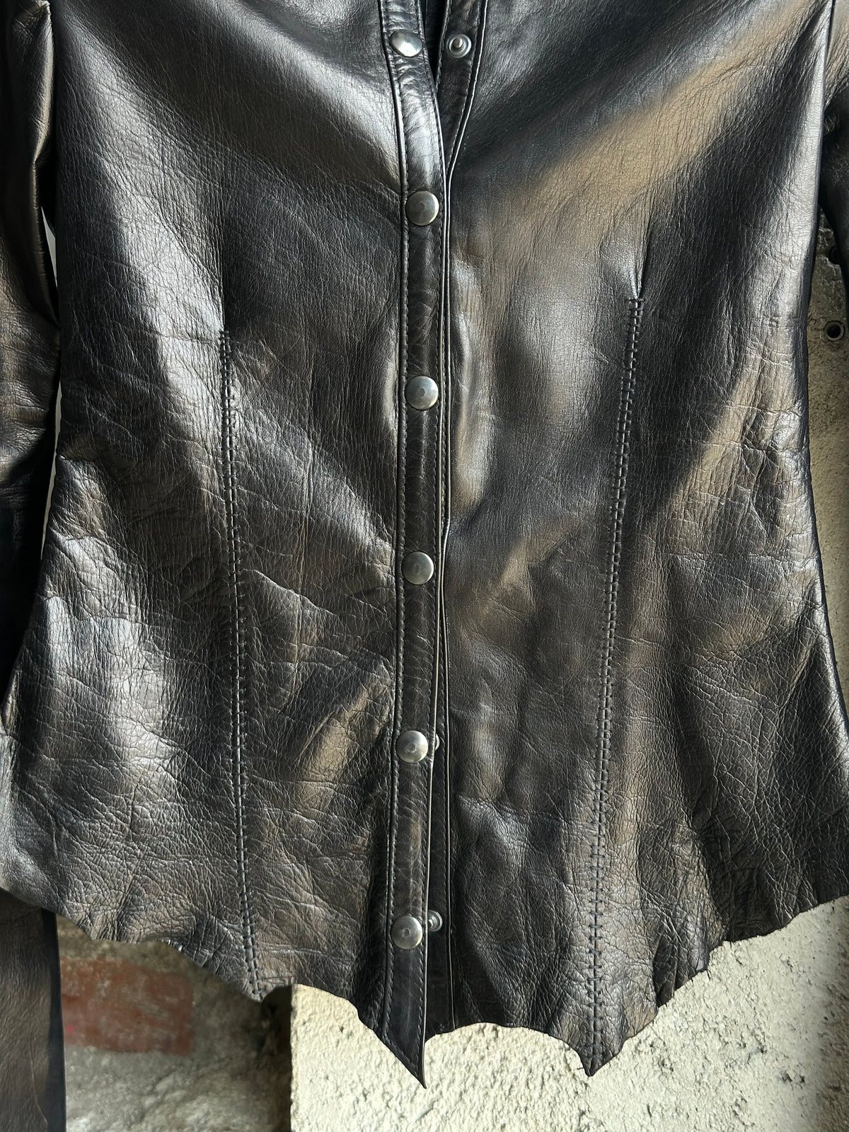 ALEKSANDER CECCO OBLIVION LAMBSKIN LEATHER SHIRT