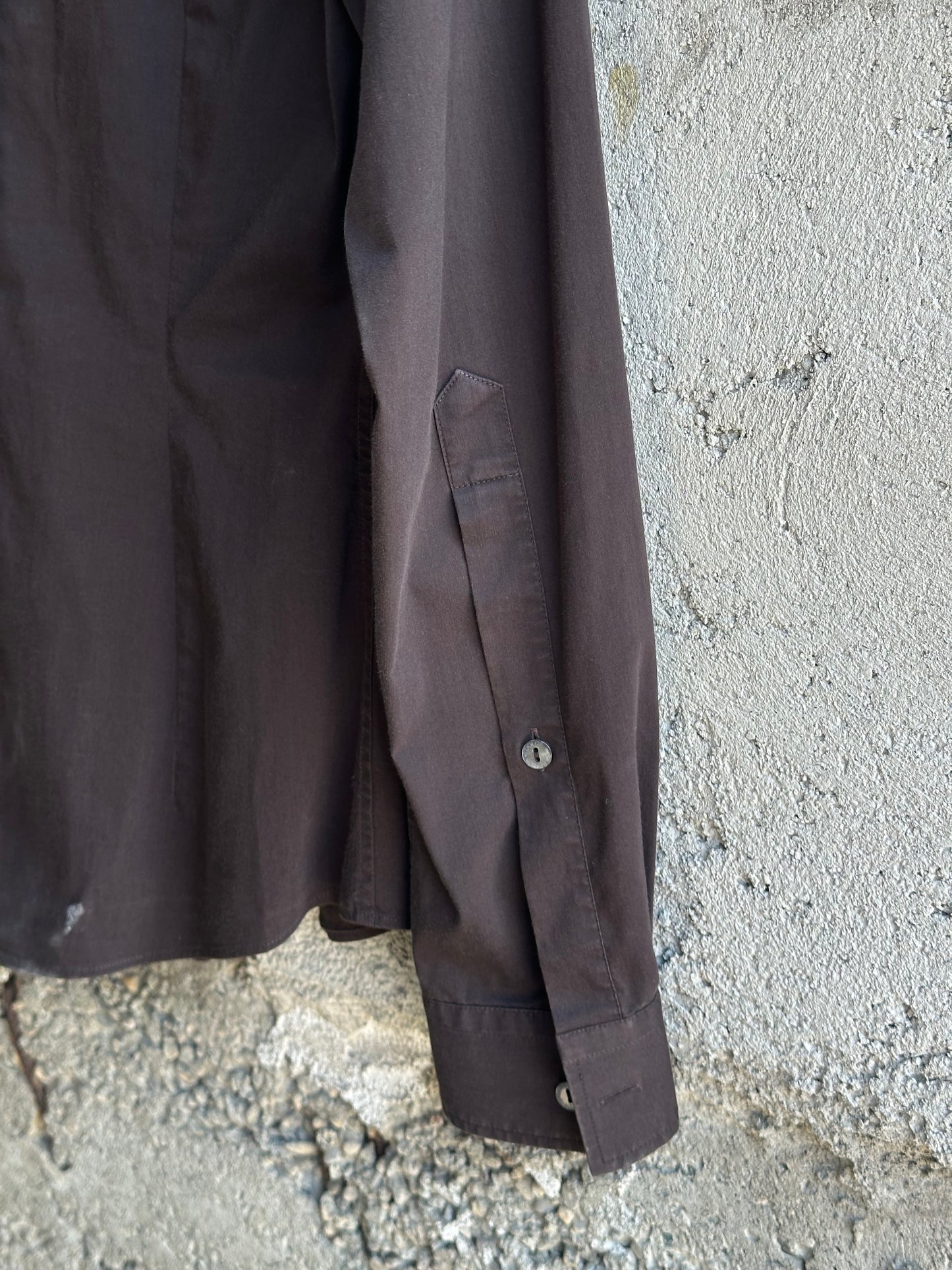 DOLCE & GABBANA BROWN MILITARY SHIRT