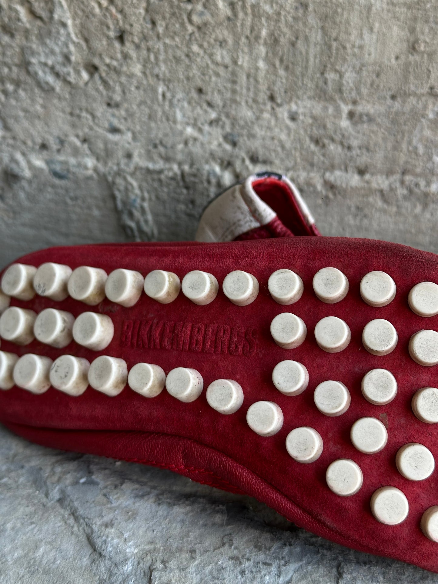 BIKKEMBERGS RED LEATHER BALLETS