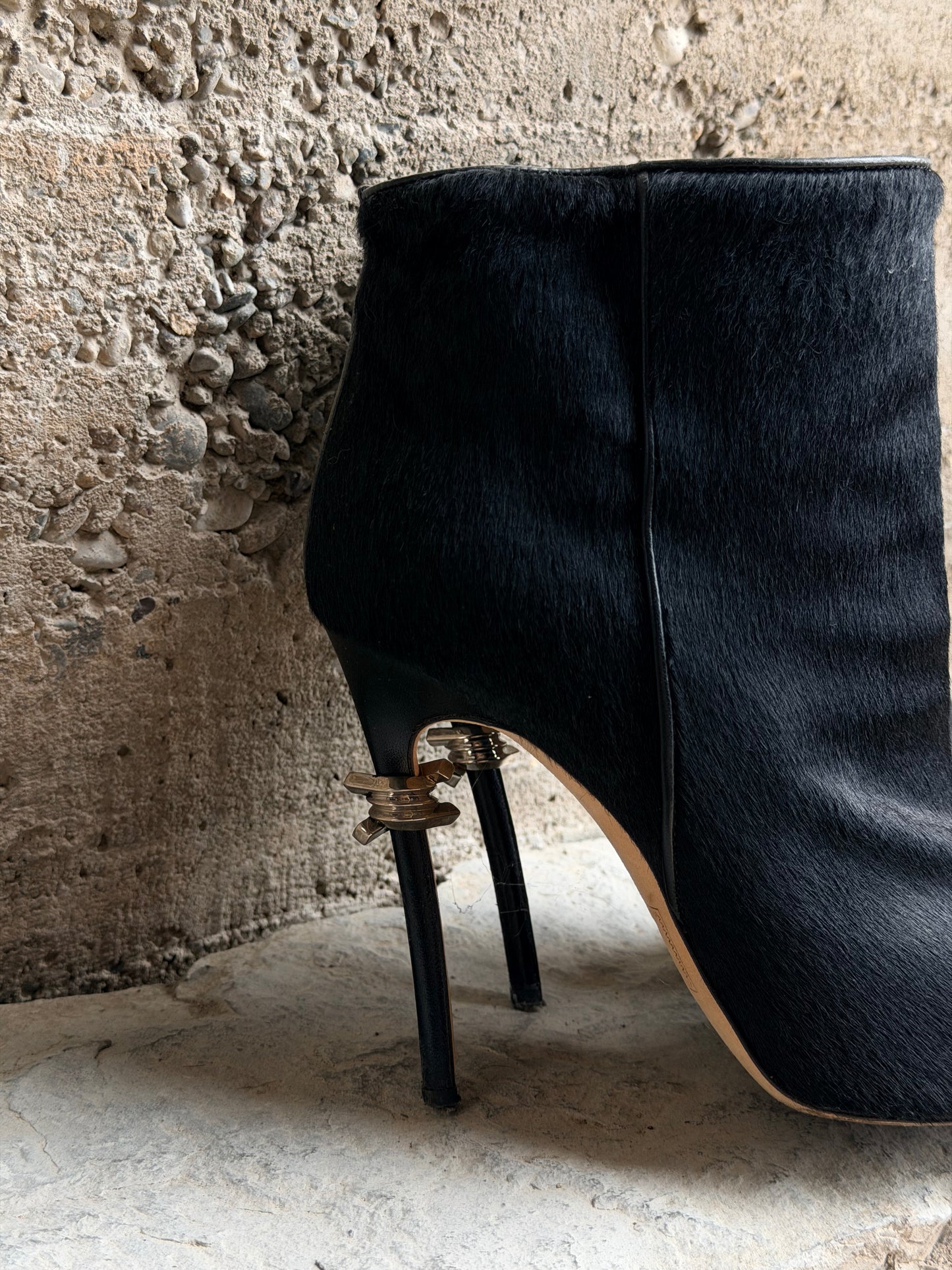 DSQUARED2 PONYHAIR ANKLE BOOTS