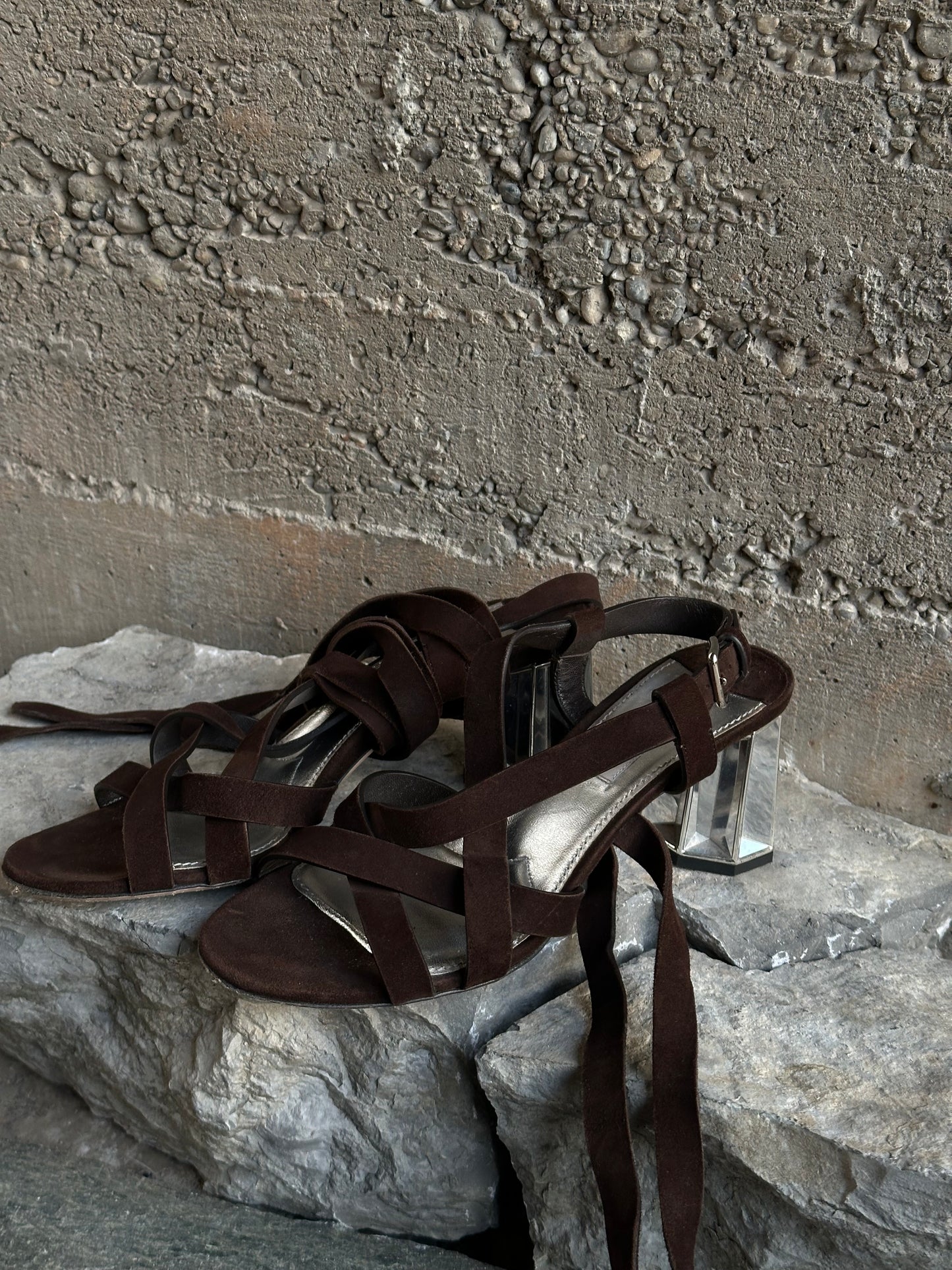MIU MIU GLADIATOR SUEDE SANDALS