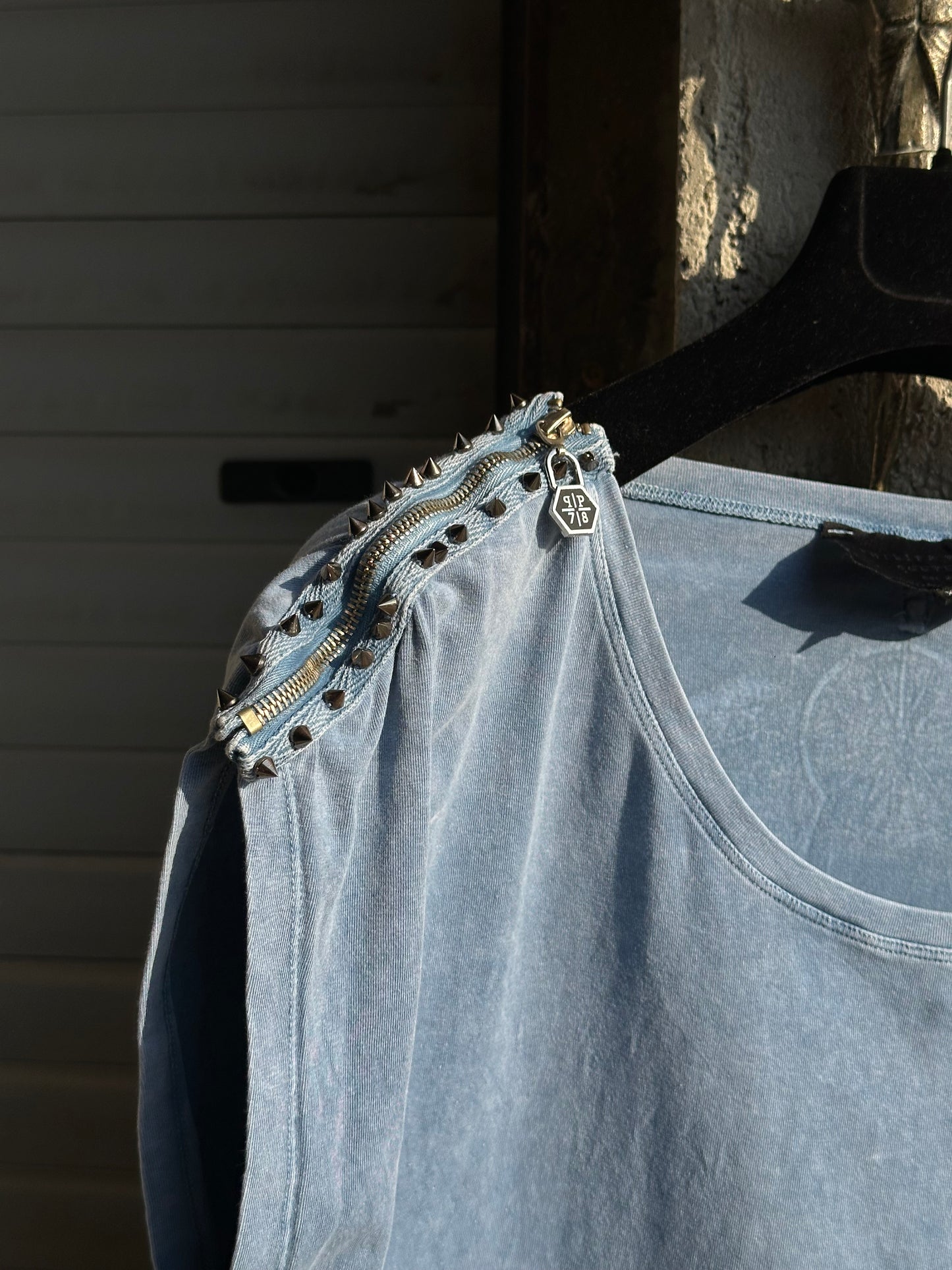 PHILIPP PLEIN ZIPPED STUDDED WINGS TANK TOP