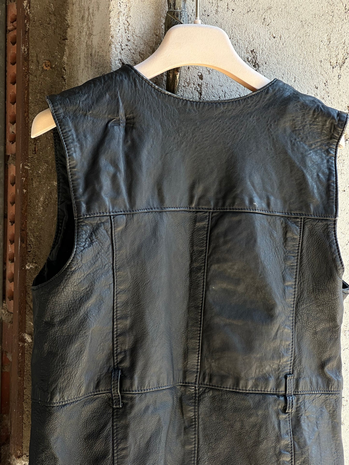 LEATHER BELTED VEST