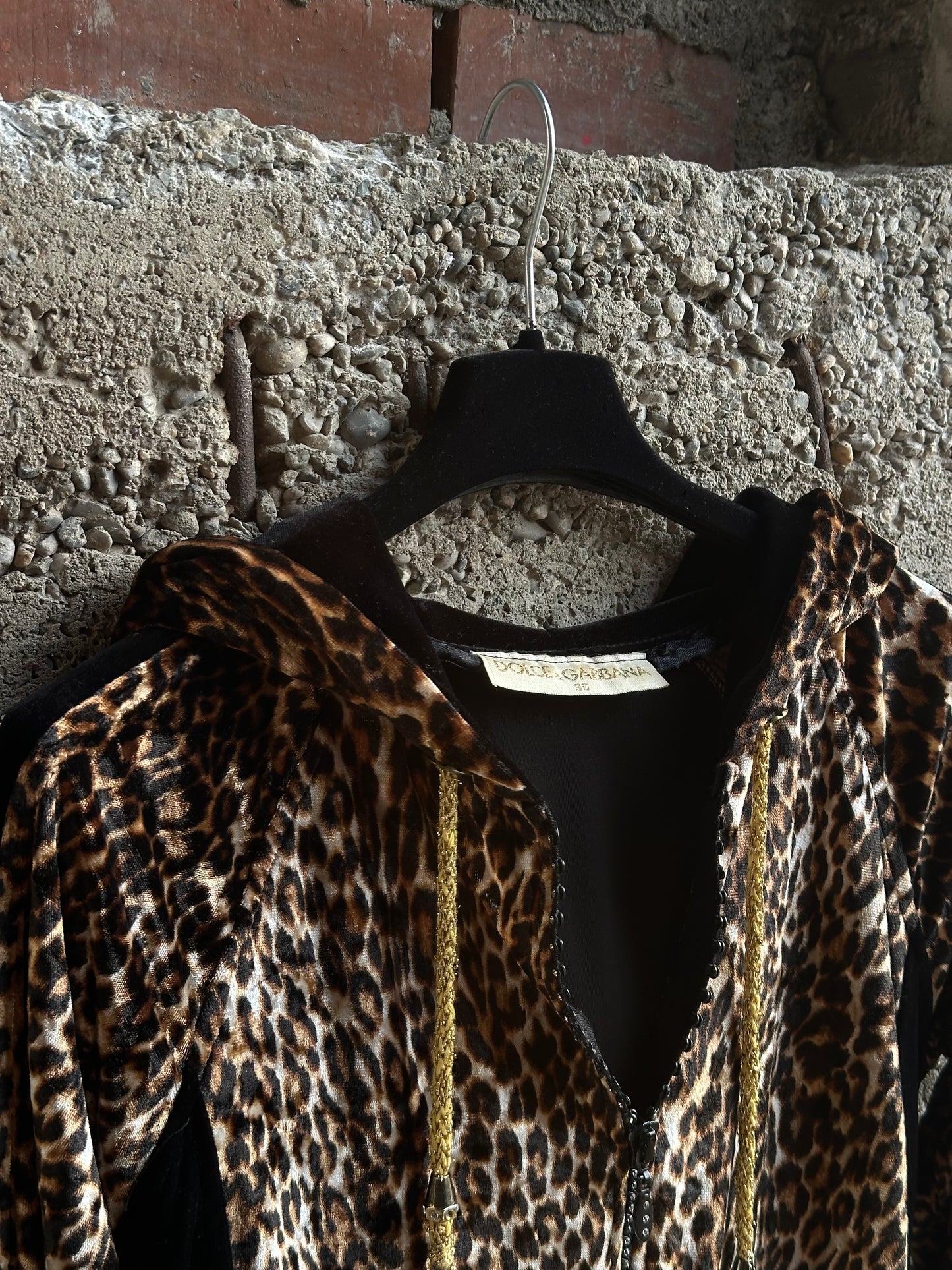DOLCE & GABBANA LEOPARD RHINESTONES HOODIE