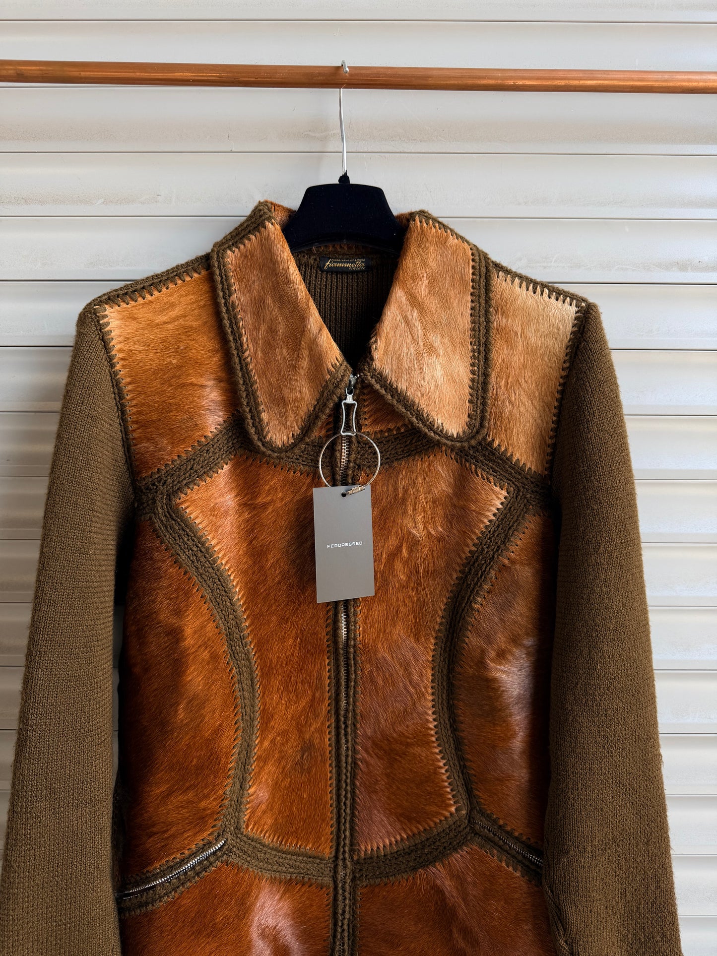 PONYHAIR & WOOL CARDIGAN