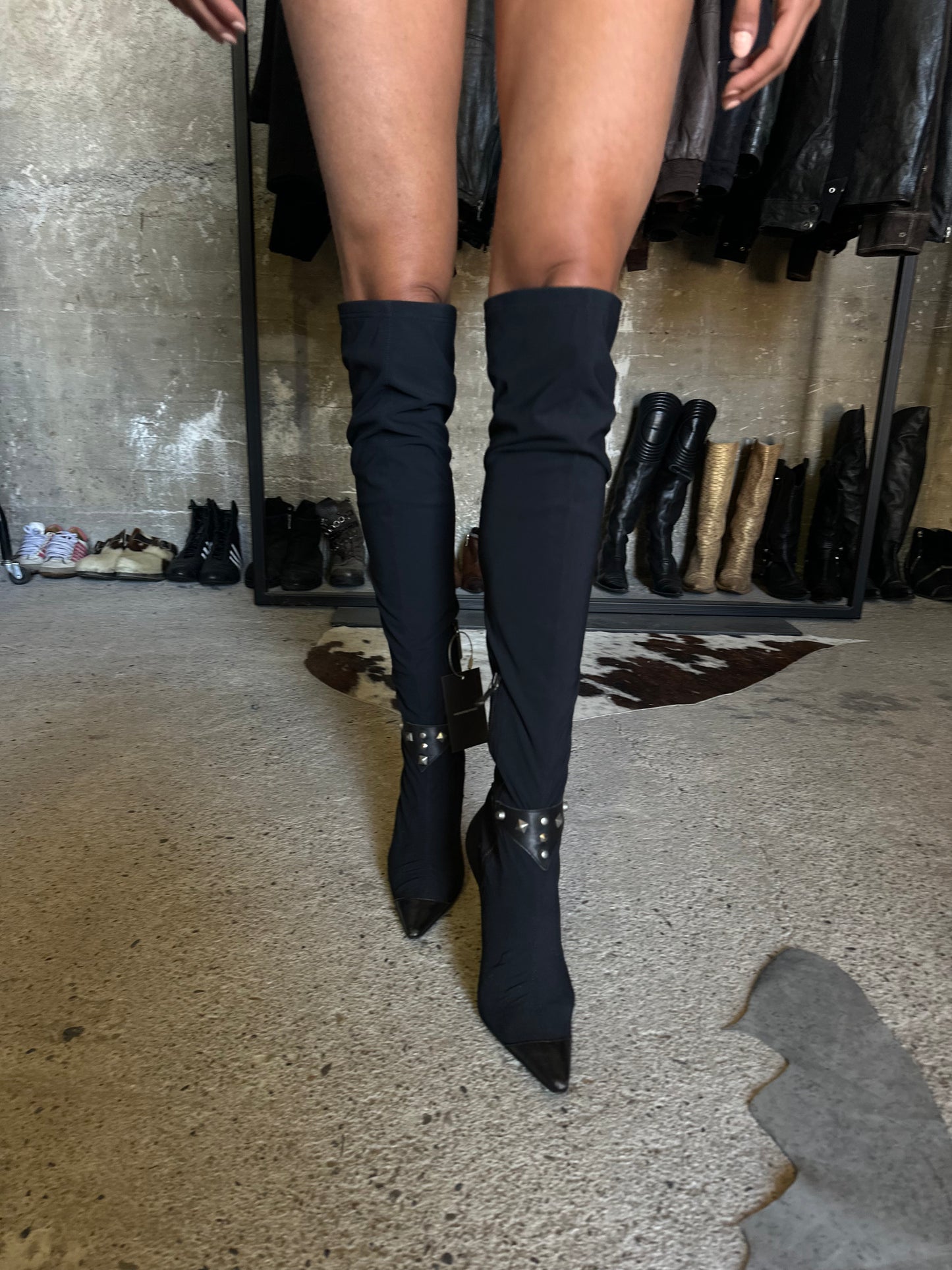Versace Overknee Stretchy Boots