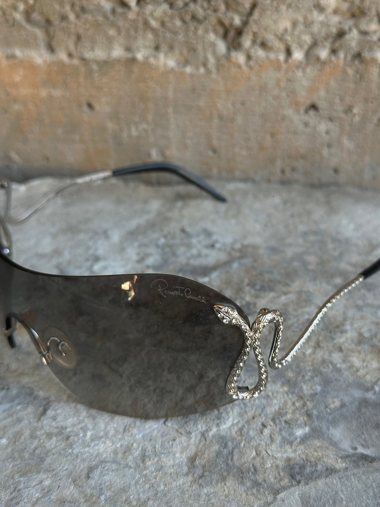 ROBERTO CAVALLI RHINESTONES SNAKE SUNGLASSES