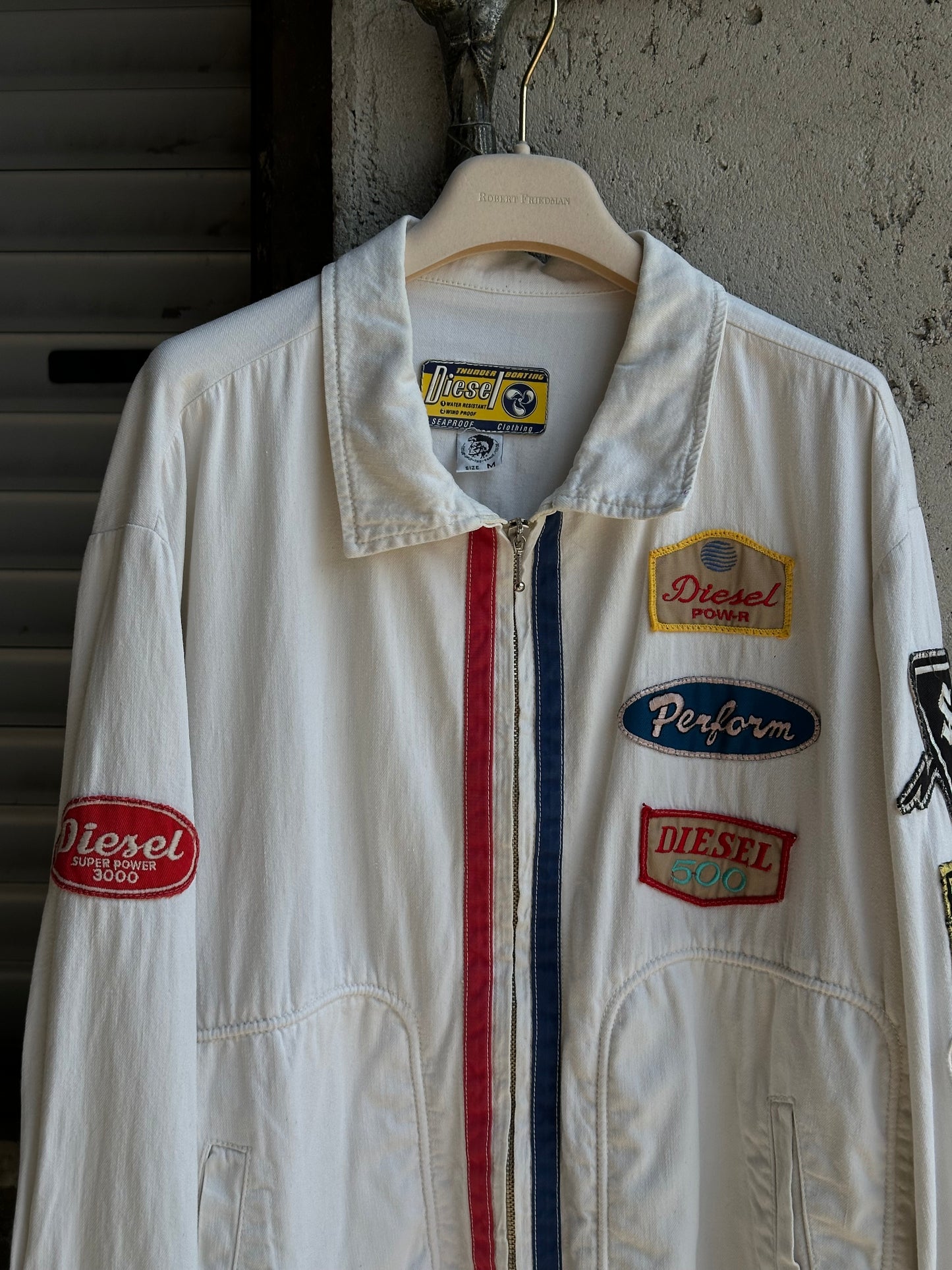DIESEL PATCH WHITE DENIM JACKET