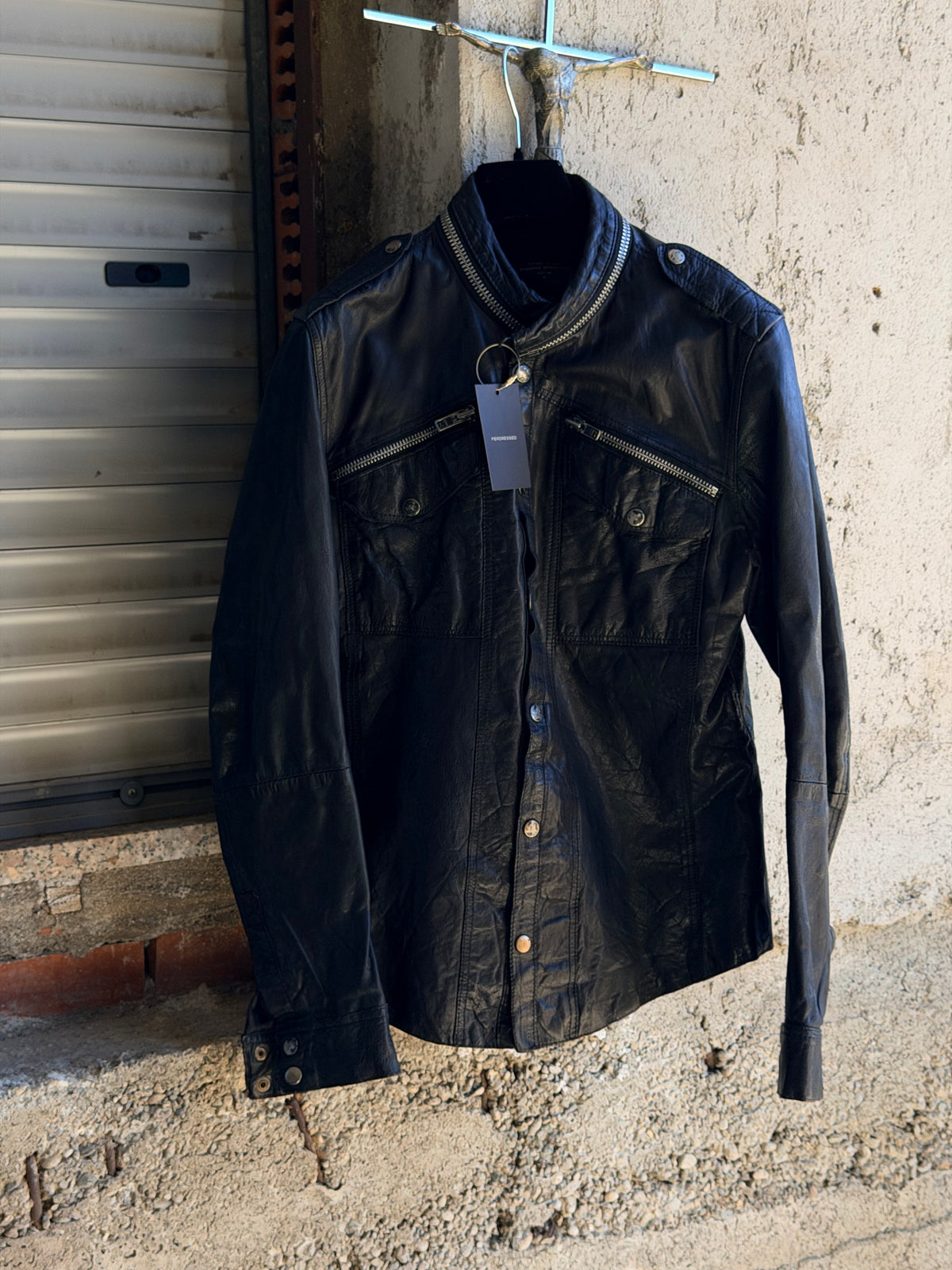 ALL SAINTS WASHED LEATHER SHIRT