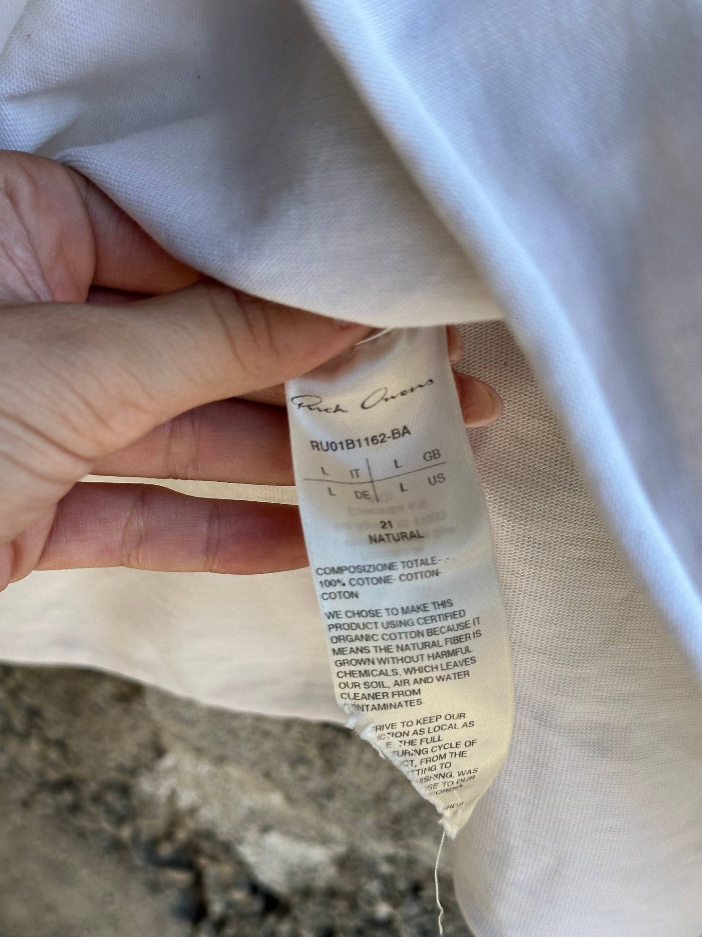 RICK OWENS WHITE TANK TOP