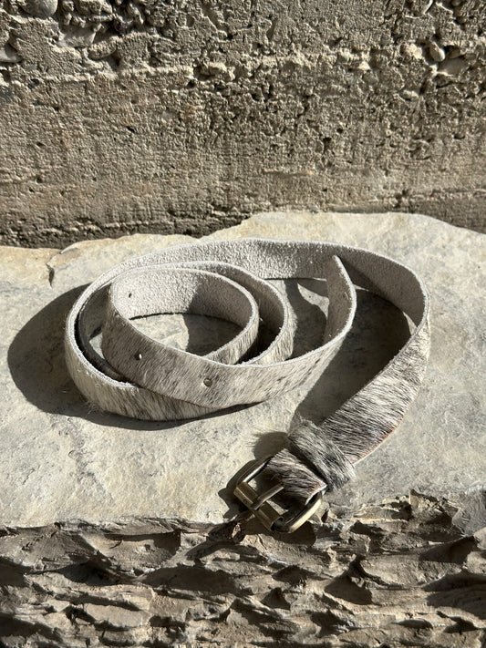 PONYHAIR WHITE AND GREY BELT
