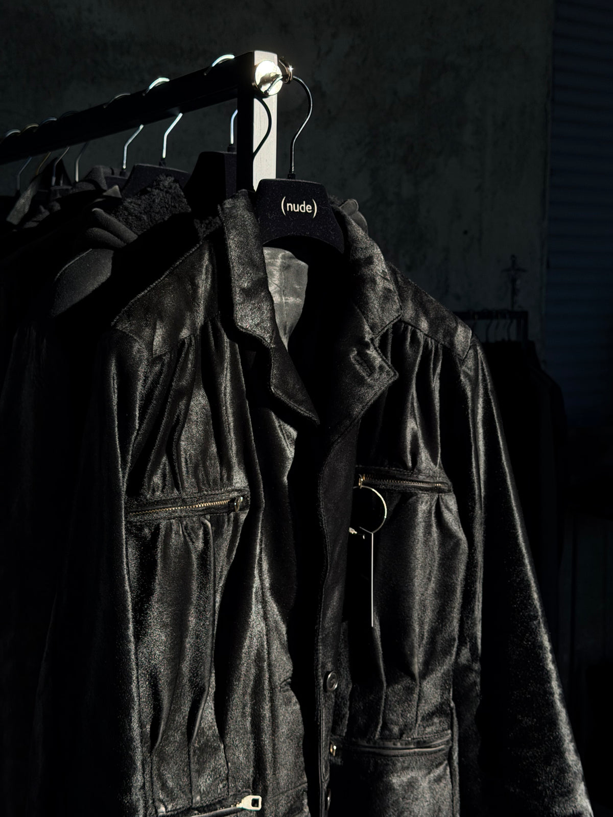 BLACK PONYHAIR BLAZER JACKET