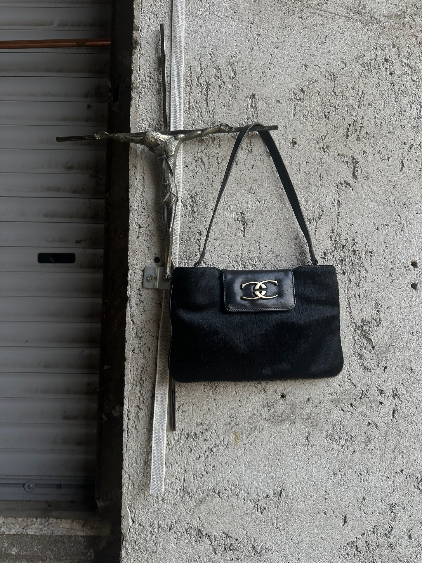 JUST CAVALLI PONYHAIR LEATHER BAG