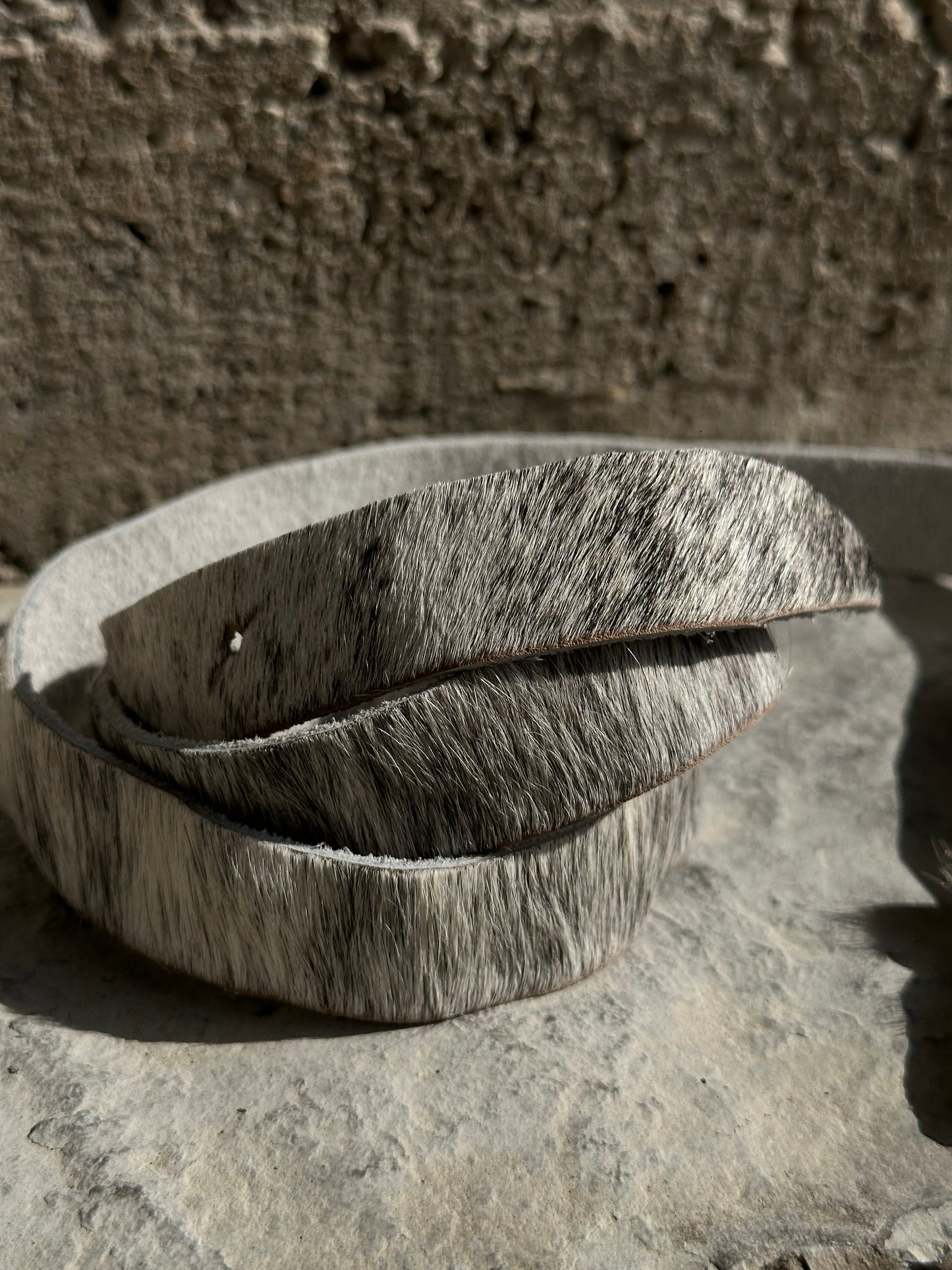 PONYHAIR WHITE AND GREY BELT