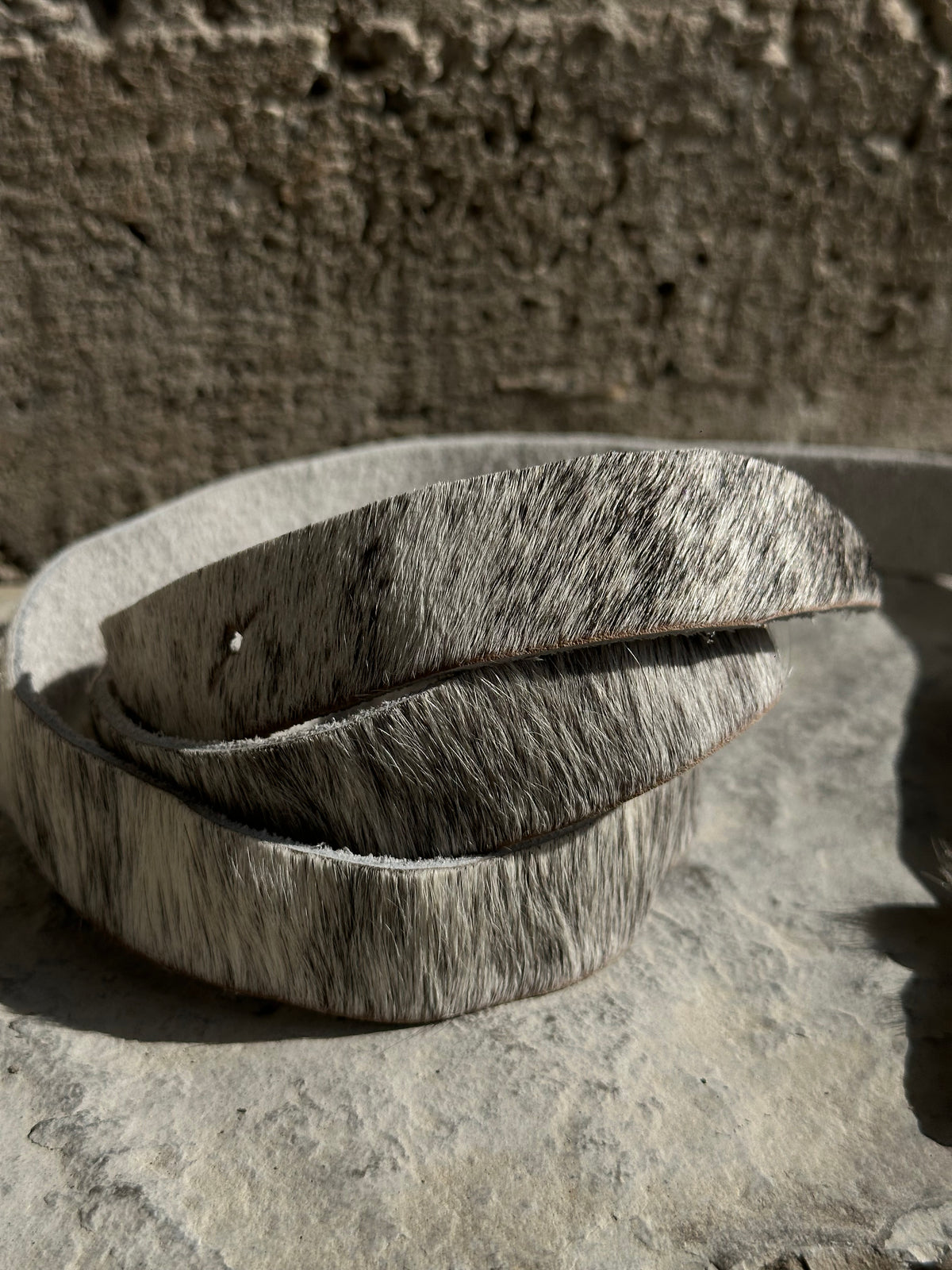 PONYHAIR WHITE AND GREY BELT