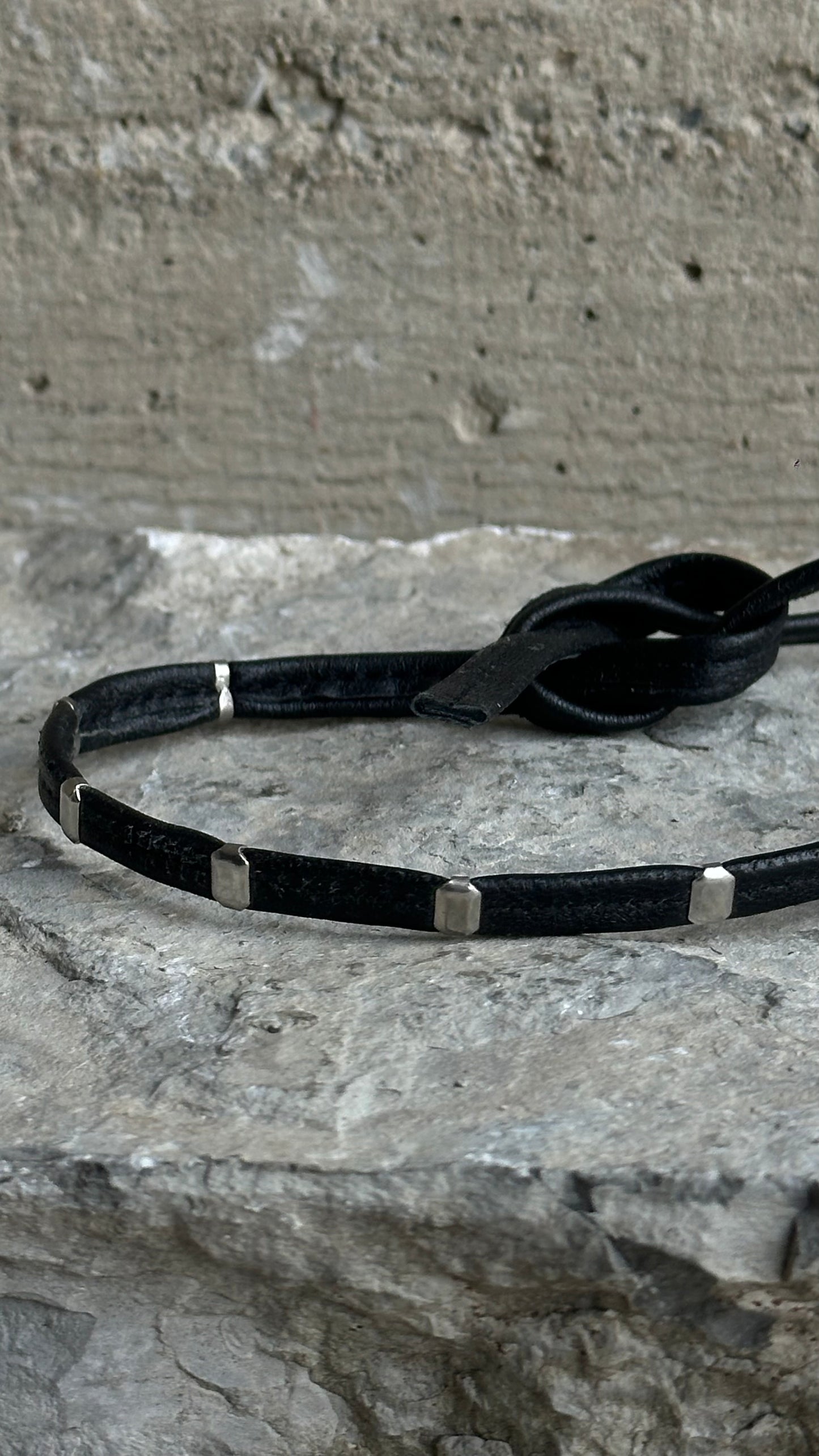 ALEKSANDER CECCO LEATHER STUDDED CHOKER