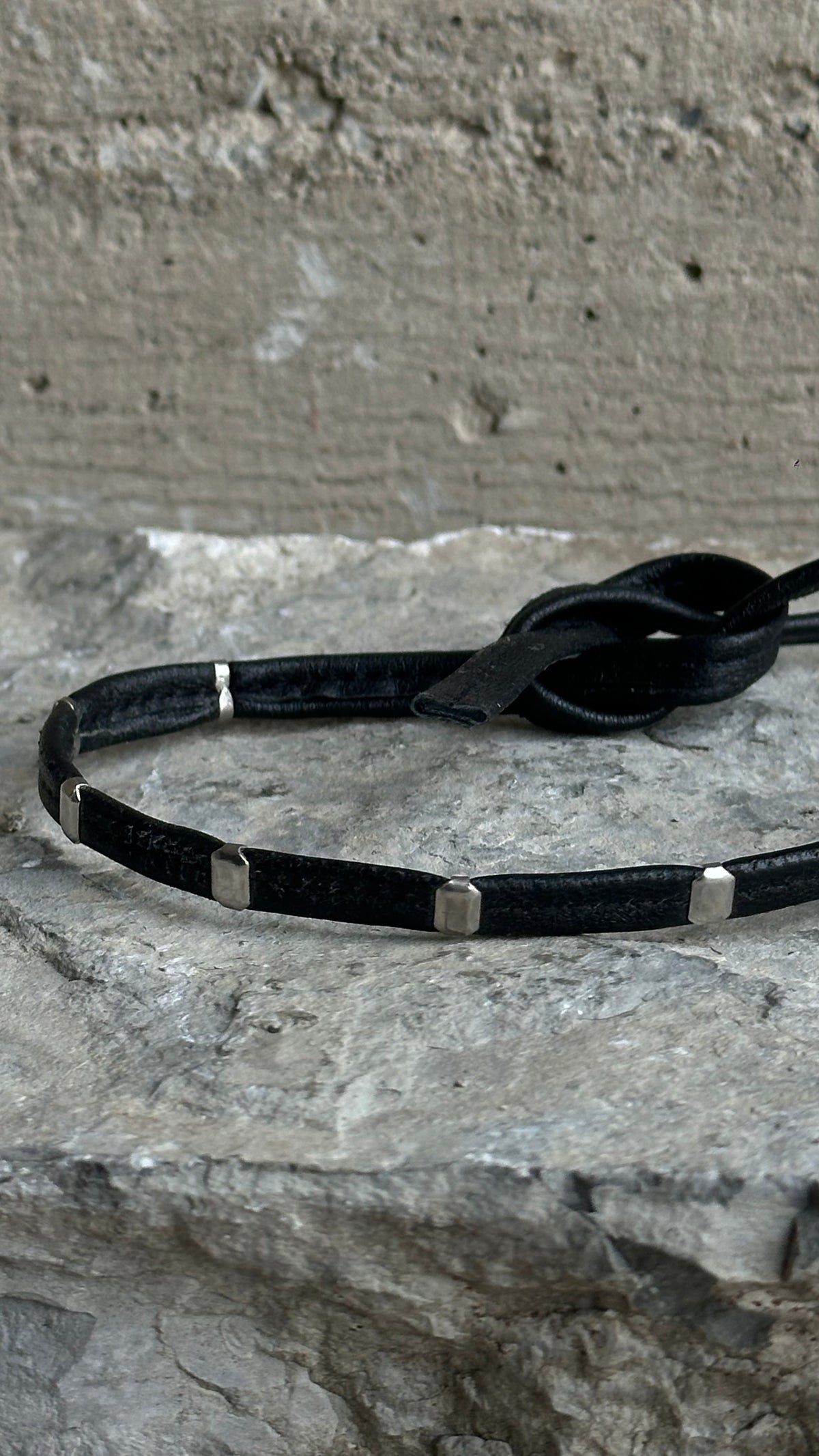 ALEKSANDER CECCO LEATHER STUDDED CHOKER