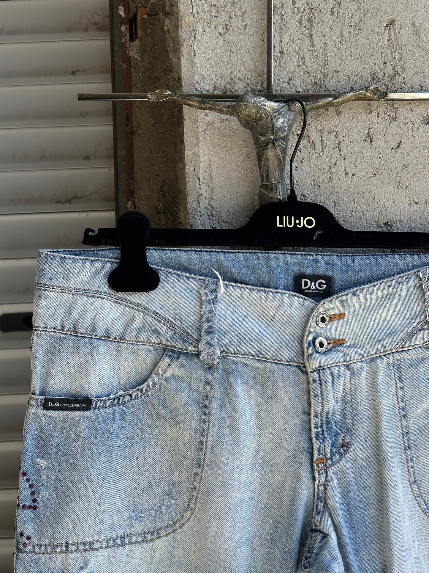 DOLCE & GABBANA FLARED BACK LOGO PANTS
