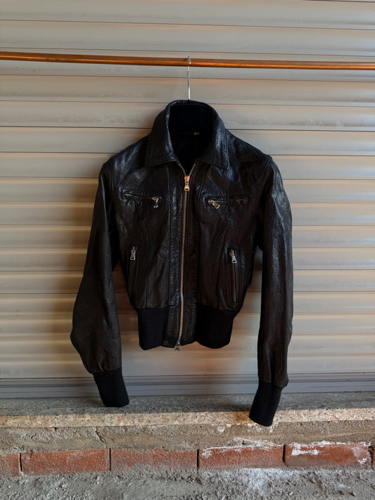 CROPPED BOMBER LEATHER