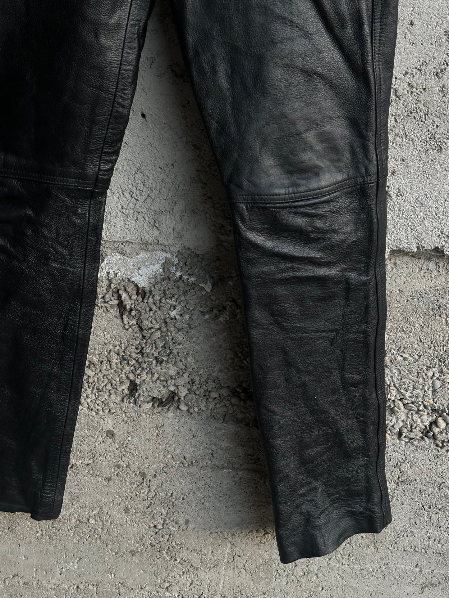 BLACK MOTOR LEATHER PANTS