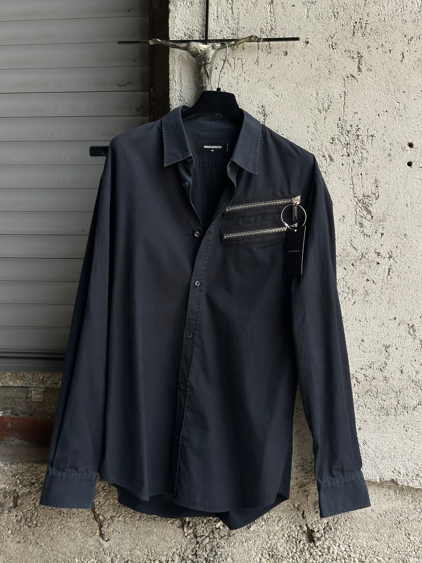 DSQUARED2 ZIPPED BLUE SHIRT