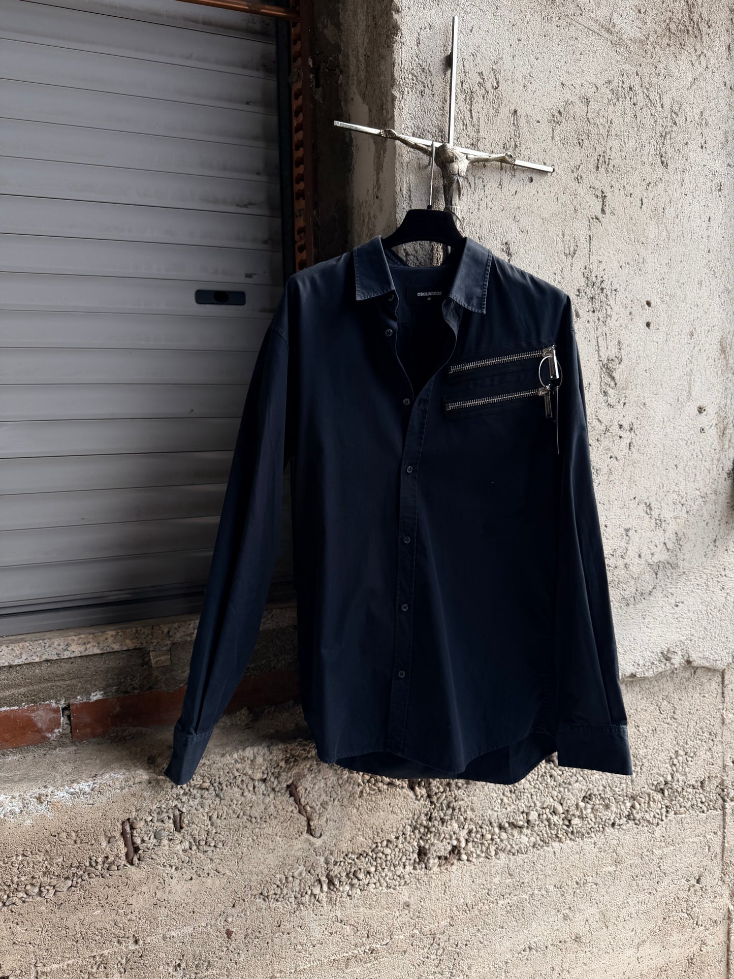 DSQUARED2 ZIPPED BLUE SHIRT