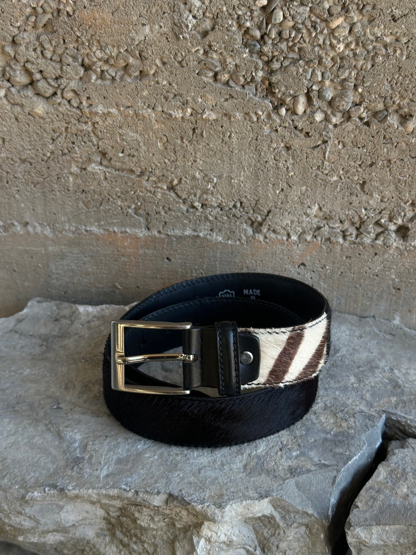 ZEBRA - BLACK PONYHAIR BELT