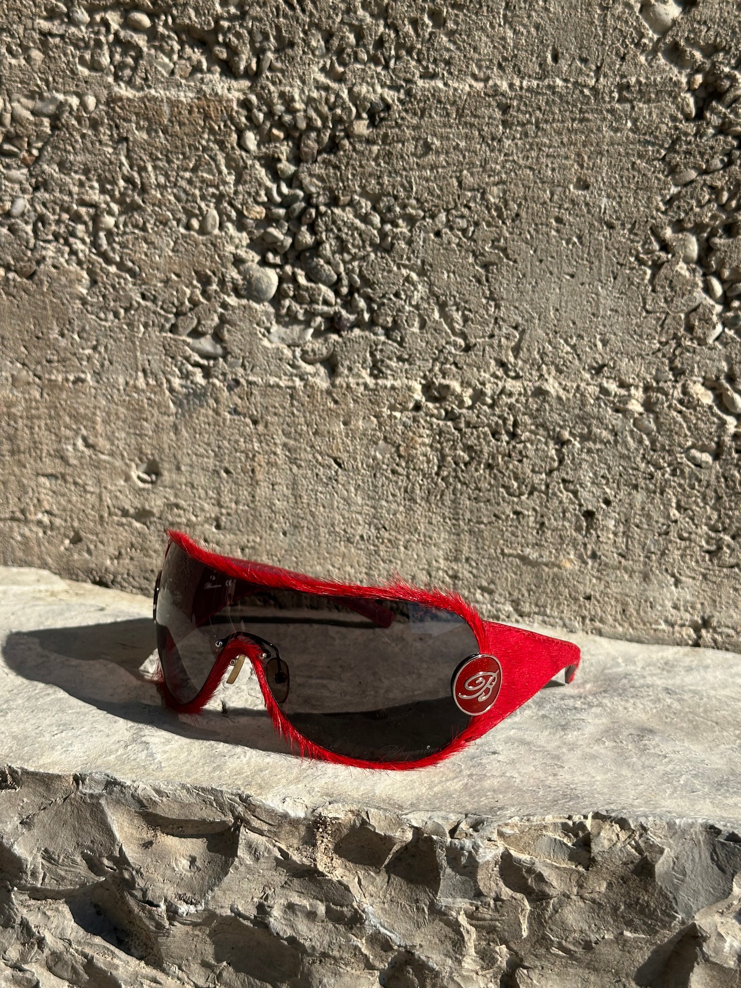 BLUMARINE RED PONYHAIR SUNGLASSES