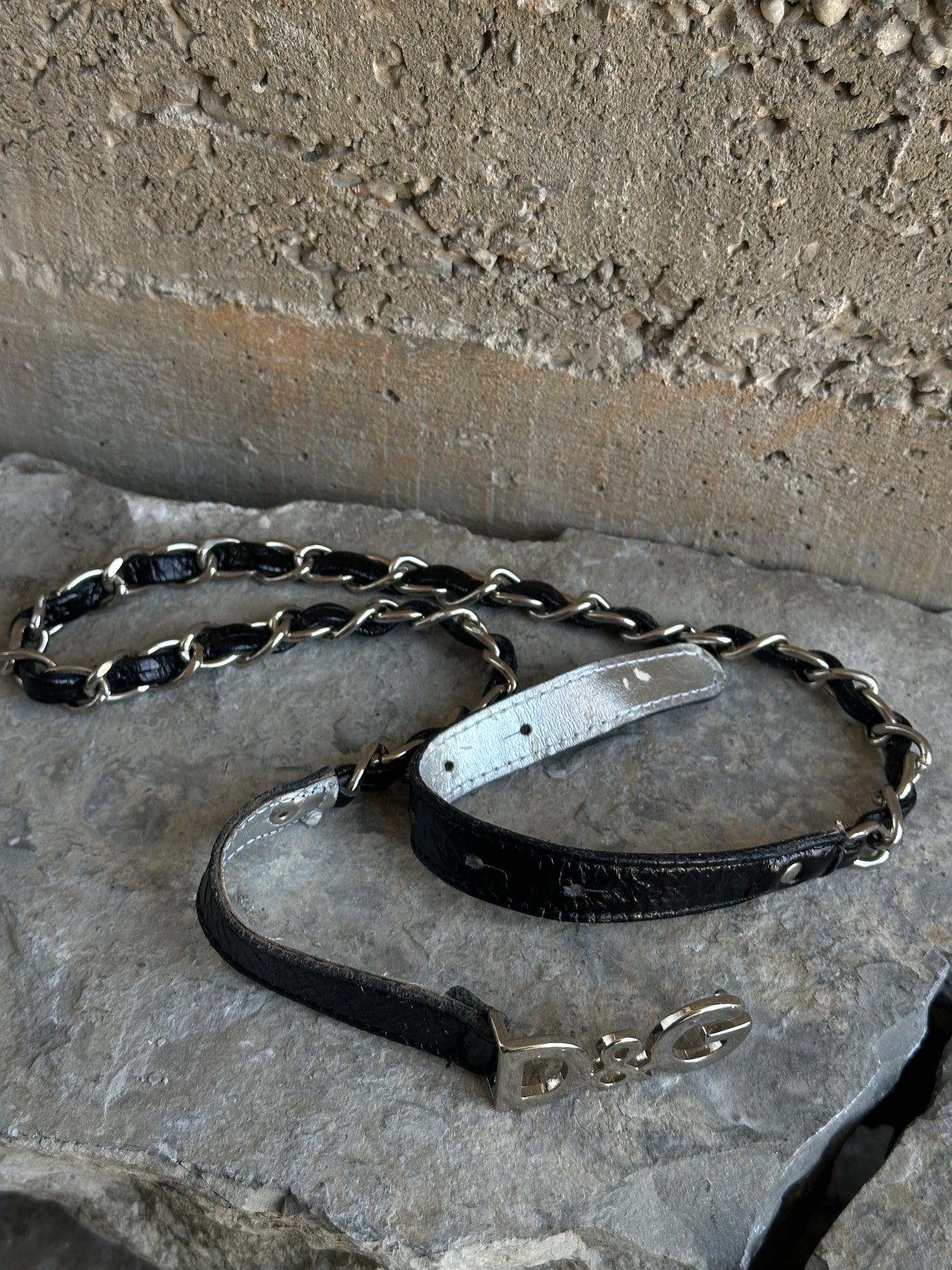 DOLCE & GABBANA LEATHER CHAIN BELT