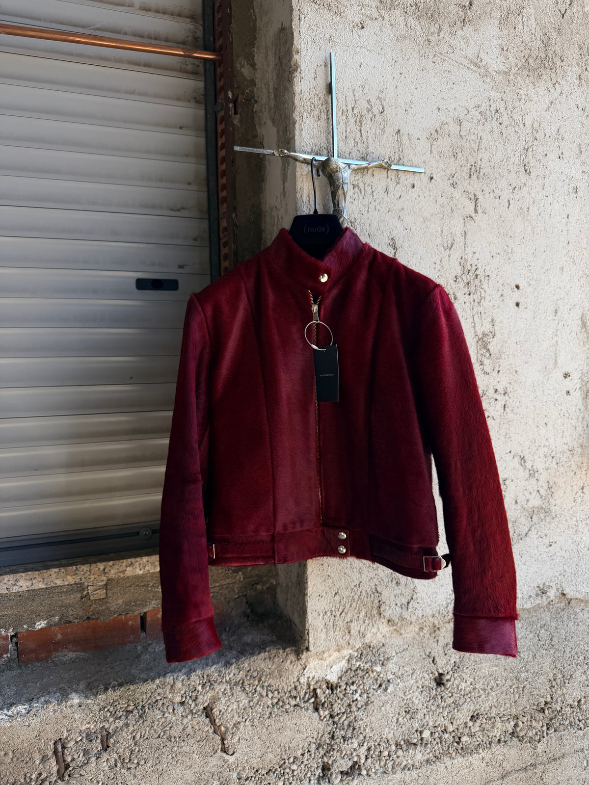 RED WINE PONYHAIR BIKER