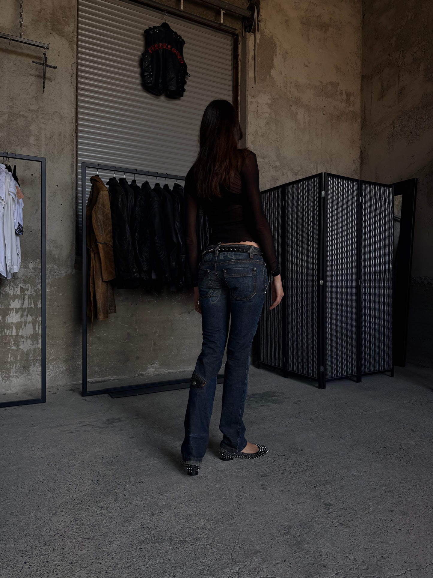 DSQUARED2 HOLY SPIRIT FLARED DENIM PANTS